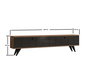 Hanah Home Soporte de TV 160cm Pino Atlántico y Antracita con Puerta Madera Maciza y Estantes para Salón
